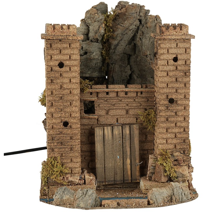 Castello con ponte levatoio in movimento cm 26x24x32 h