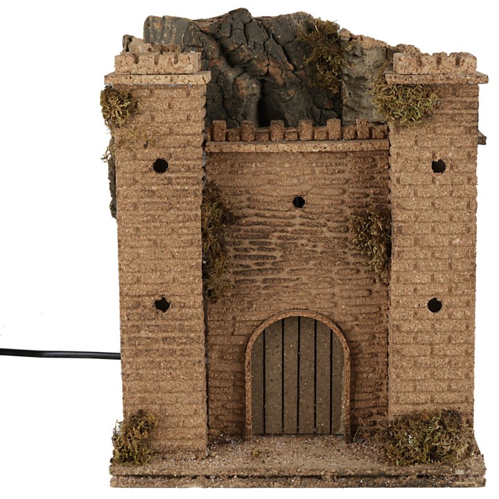 Castle with moving gate cm 24x20x29.5 h