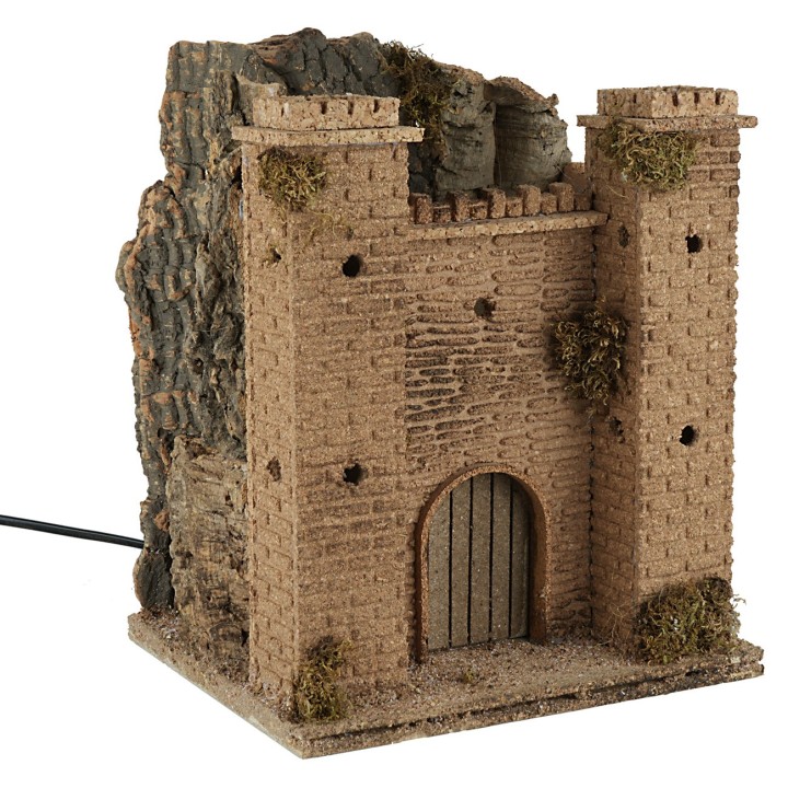 Castle with moving gate cm 24x20x29.5 h