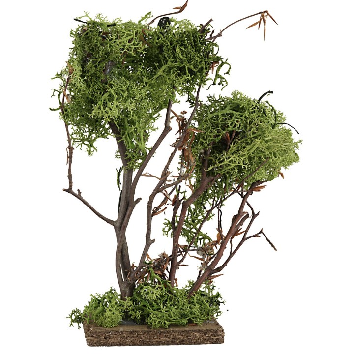Árbol verde doble en liquen cm 20 h