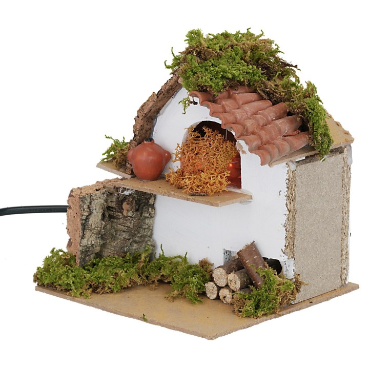 Horno con llama efecto fuego funcionando cm 15x15x14,5 h