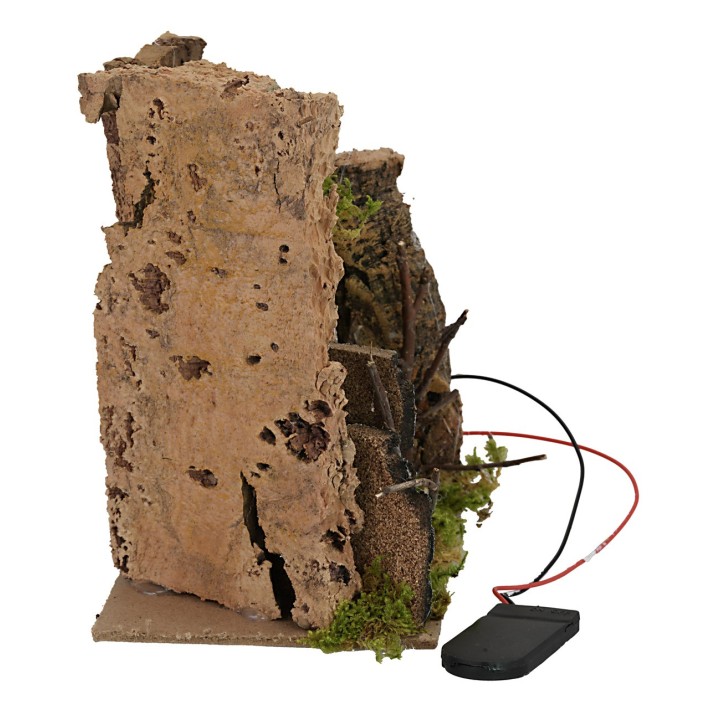 Bivouac with battery-operated fire, dimensions 14x9x14 cm