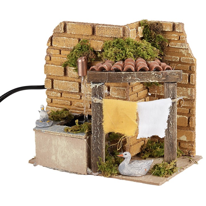 Fontana funzionante con stenditoio cm 15,5x10x15 h