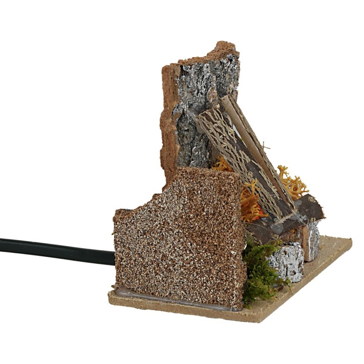 Bivouac with working fire cm 10x6x8 h