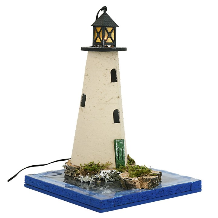 Faro con luce 3,5v effetto mare cm 13x13x18 h
