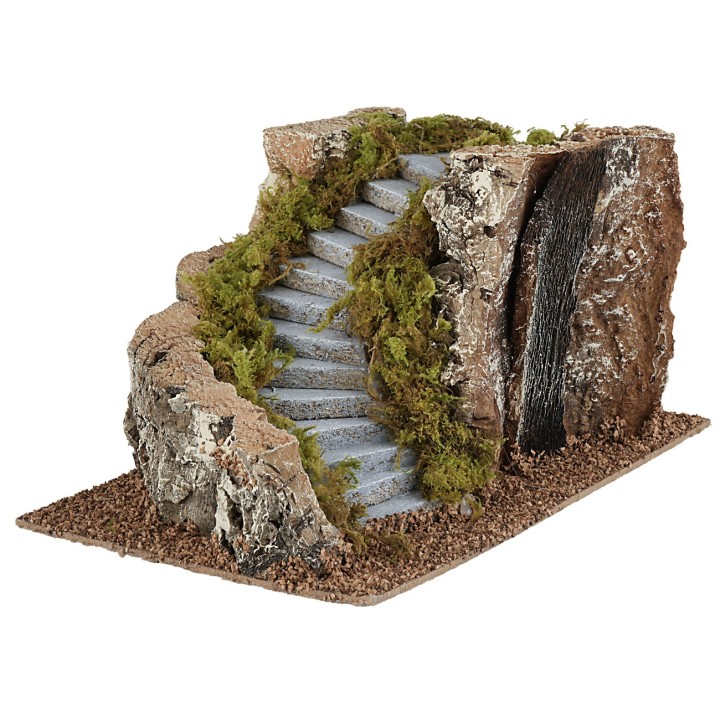 Right curved staircase for nativity scene cm 17.5x24x14 h