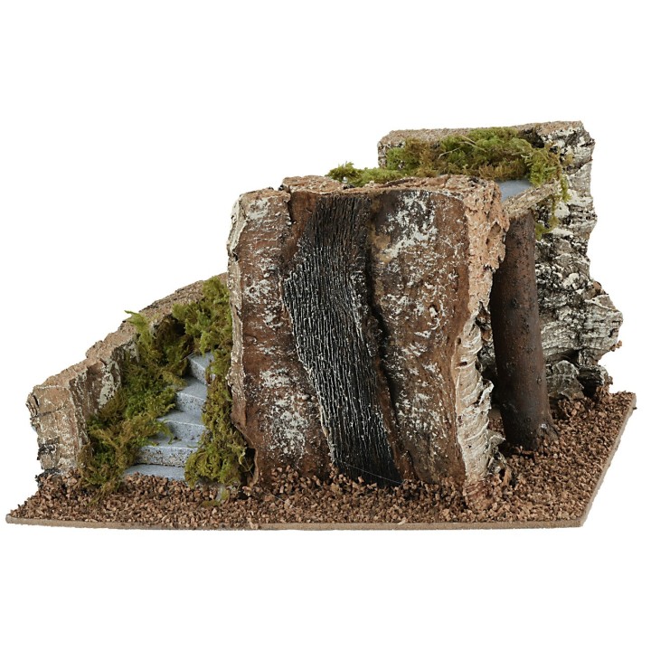 Right curved staircase for nativity scene cm 17.5x24x14 h