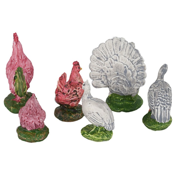 Set 6 gallinas para estatuas de altura 10 cm
