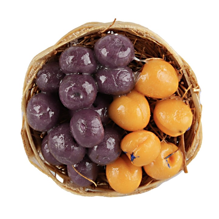 Wicker basket with apricots and plums cm Ø 2.5x2 h