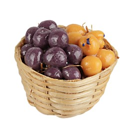Wicker basket with apricots and plums cm Ø 2.5x2 h