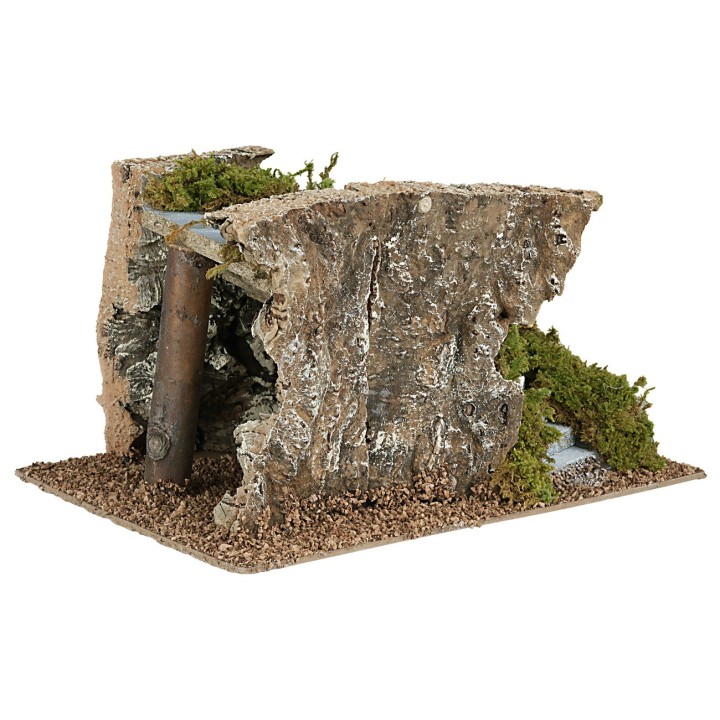 Escalera curva a la izquierda para pesebre de 17,5x24x14 h cm
