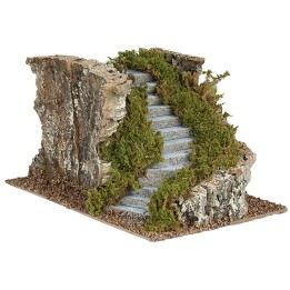 Left curved staircase for nativity scene cm 17.5x24x14 h