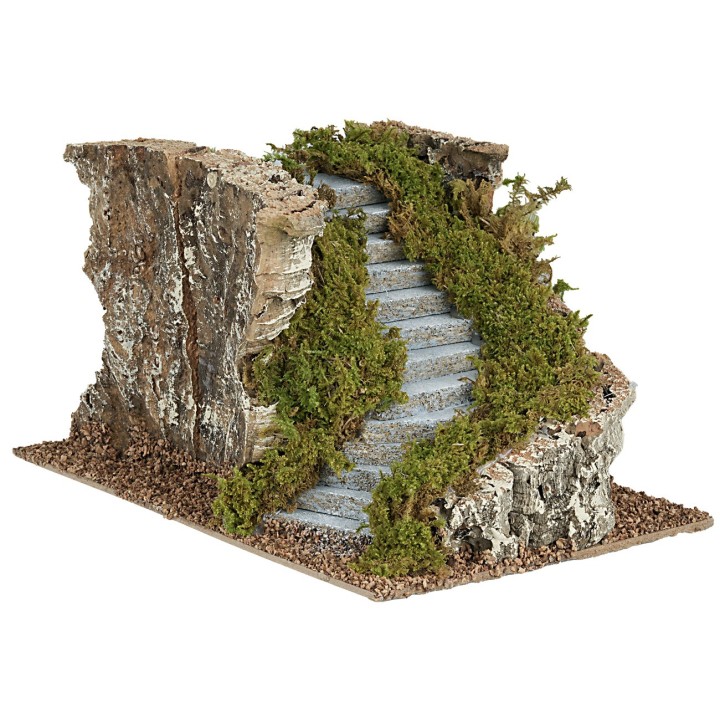 Left curved staircase for nativity scene cm 17.5x24x14 h