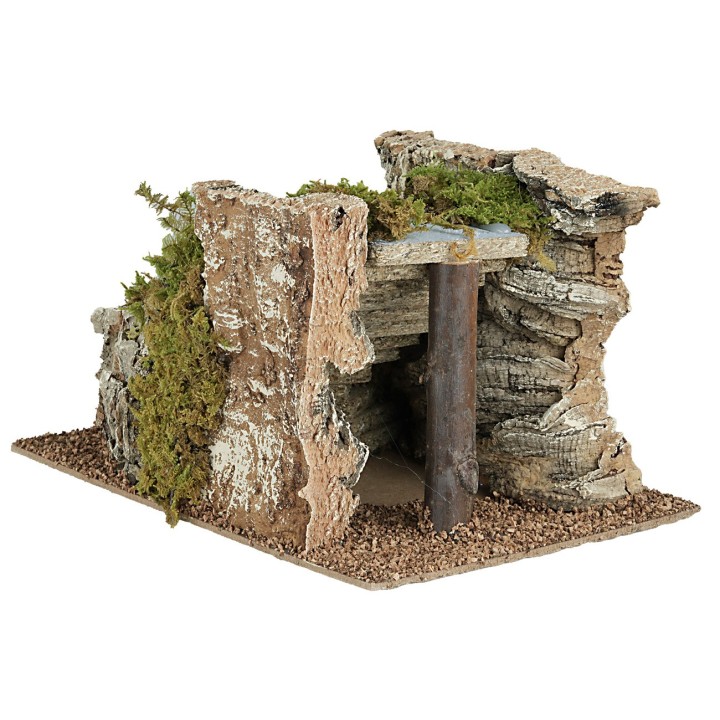 Escalera curva a la izquierda para pesebre de 17,5x24x14 h cm