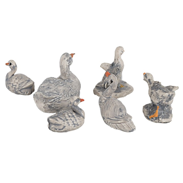 Set of 6 geese for 10 cm statues