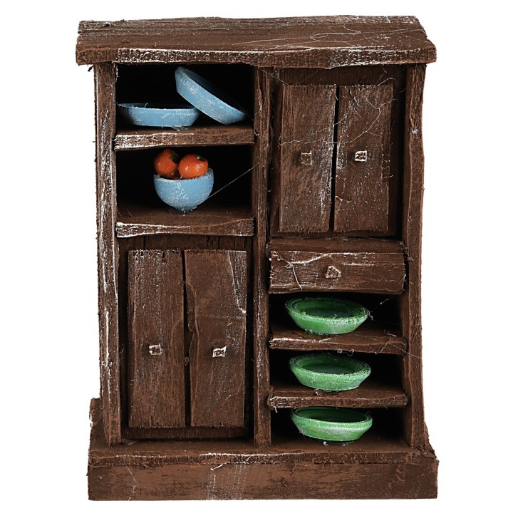 Credenza in legno antichizzato con ante e cassetti cm 8x5x11 h