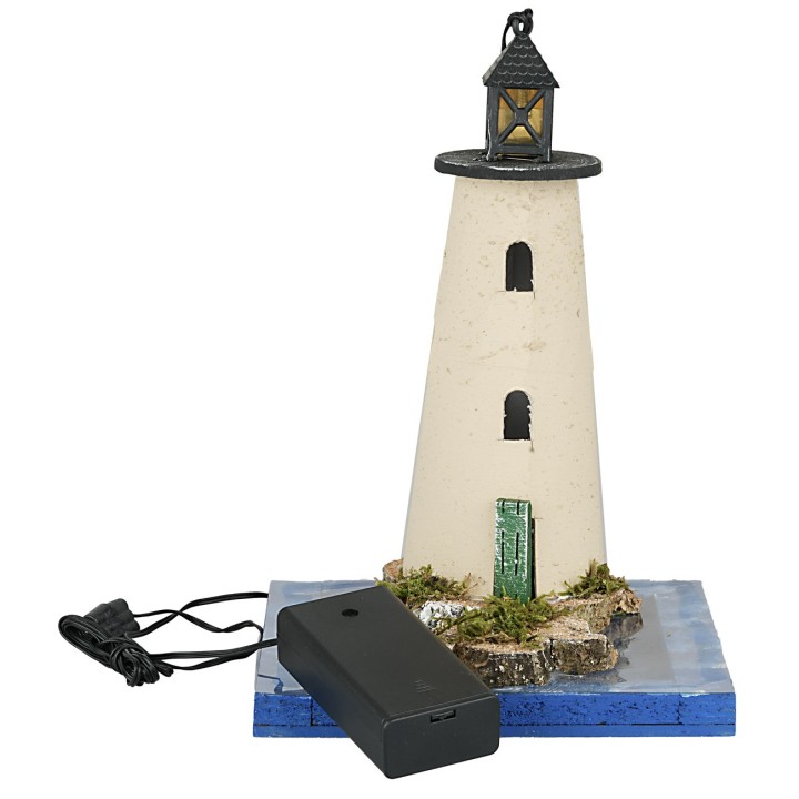 Faro con luce 3,5v effetto mare cm 13x13x18 h