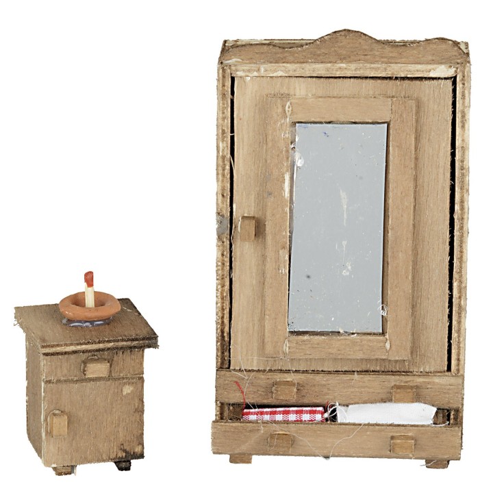 Set armadio e comodino in legno