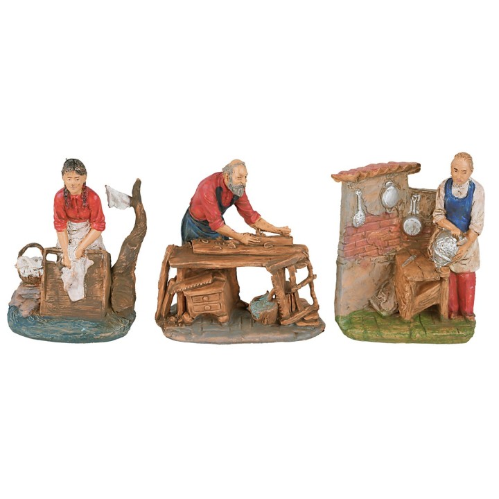 Set 6 artigiani 10 cm per presepe