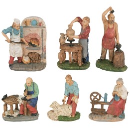Set 6 statuine a lavoro 10 cm per presepe