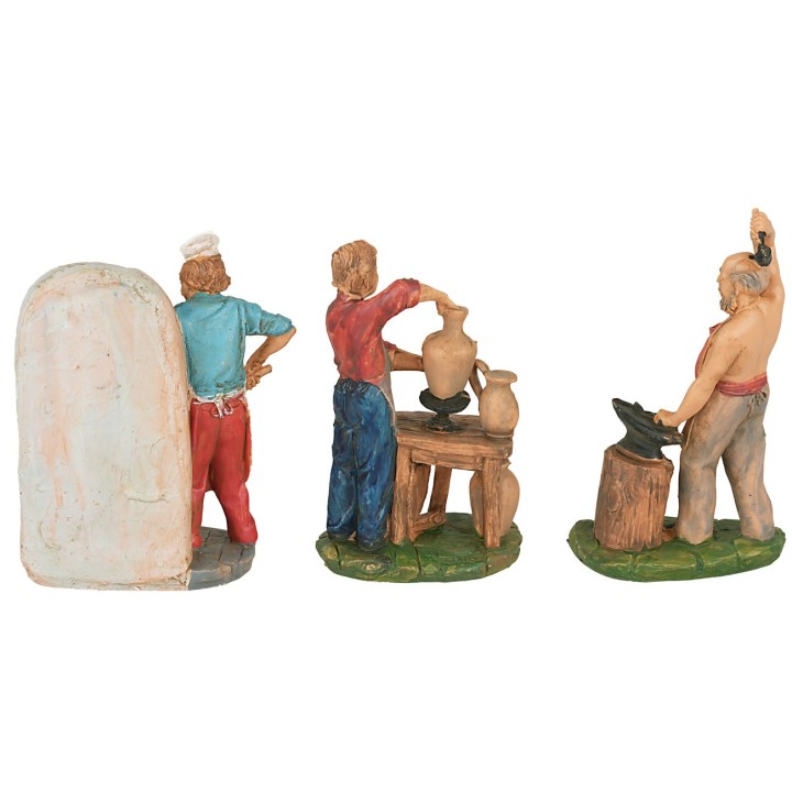 Conjunto de 6 figuritas trabajando de 10 cm para belén