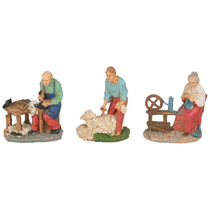 Set 6 statuine a lavoro 10 cm per presepe