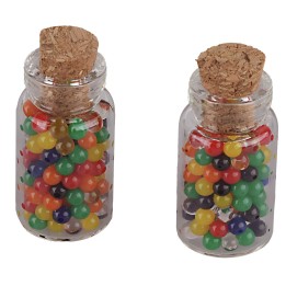Set 2 frasquitos de perlas de 3 cm