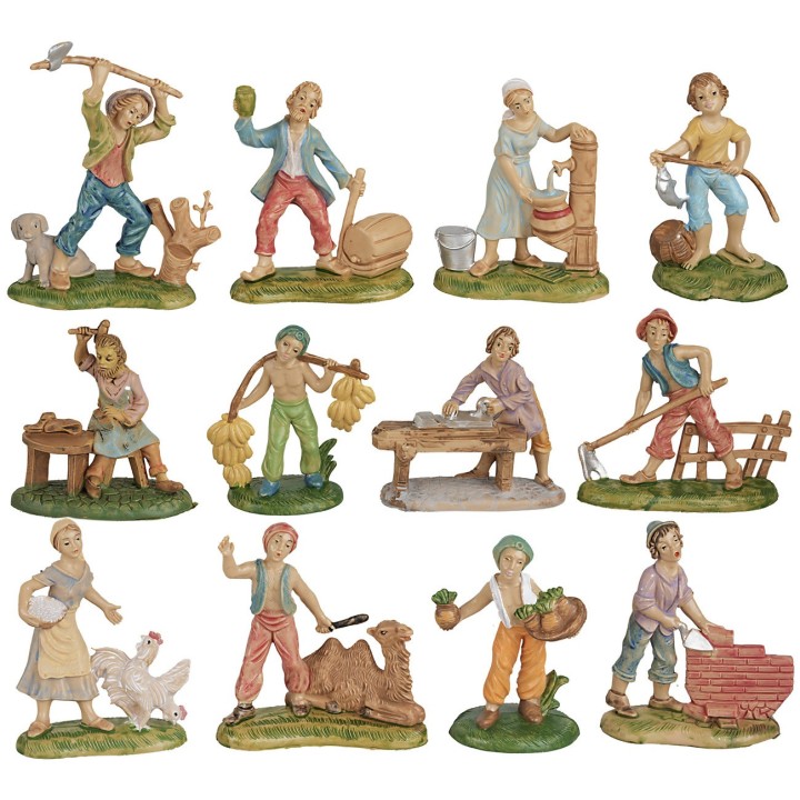 Set of 12 PVC shepherds 8 cm
