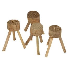 Set 4 sgabelli in legno cm 2,5x2,5x2,5 h
