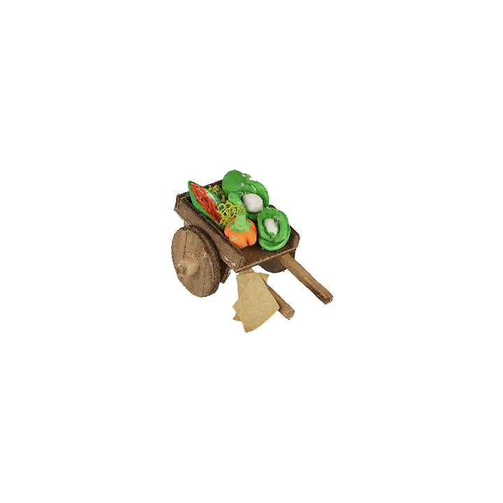 Wooden cart with vegetables cm 8x7x6 h