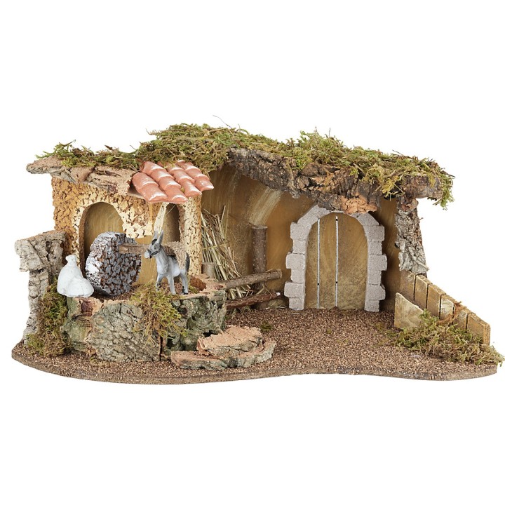 Capanna illuminata con macina funzionante cm 51,5x31x23 h