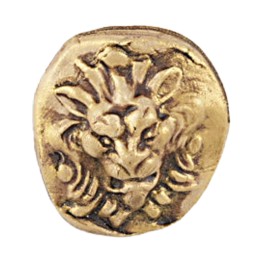 Testa di leone oro cm 4x3,5 h