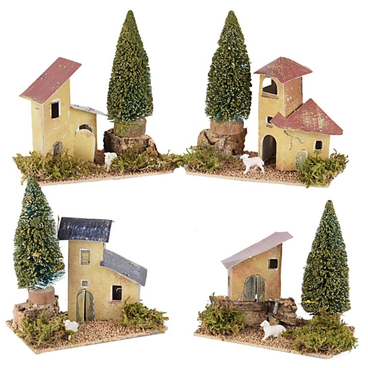 Set 4 casette con pino cm 13,5x8x16 h