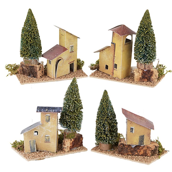Set 4 casette con pino cm 13,5x8x16 h