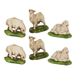 Set 6 pecore per statue da 5-6 cm