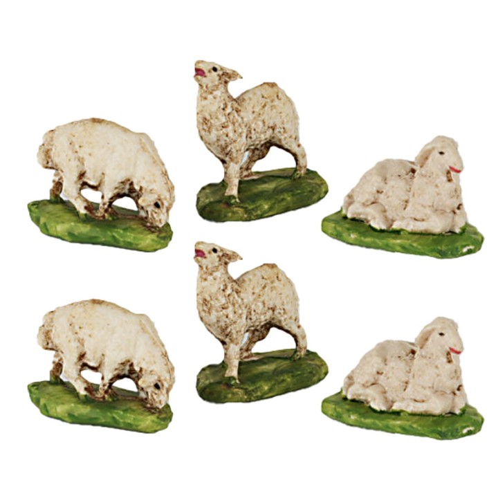 Set of 6 sheep for statues 5-6 cm tall