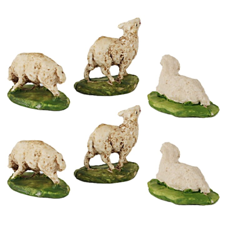 Set of 6 sheep for statues 5-6 cm tall