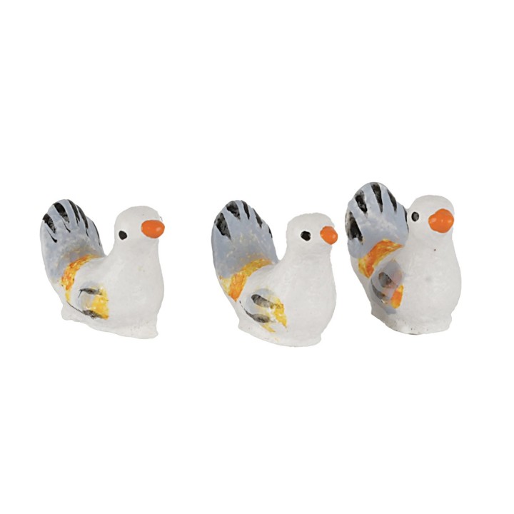 Set of 3 resin doves 1.2 cm