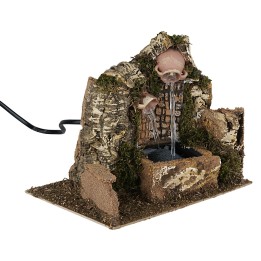 Working fountain with two jets, dimensions 20x14x16 cm (H).