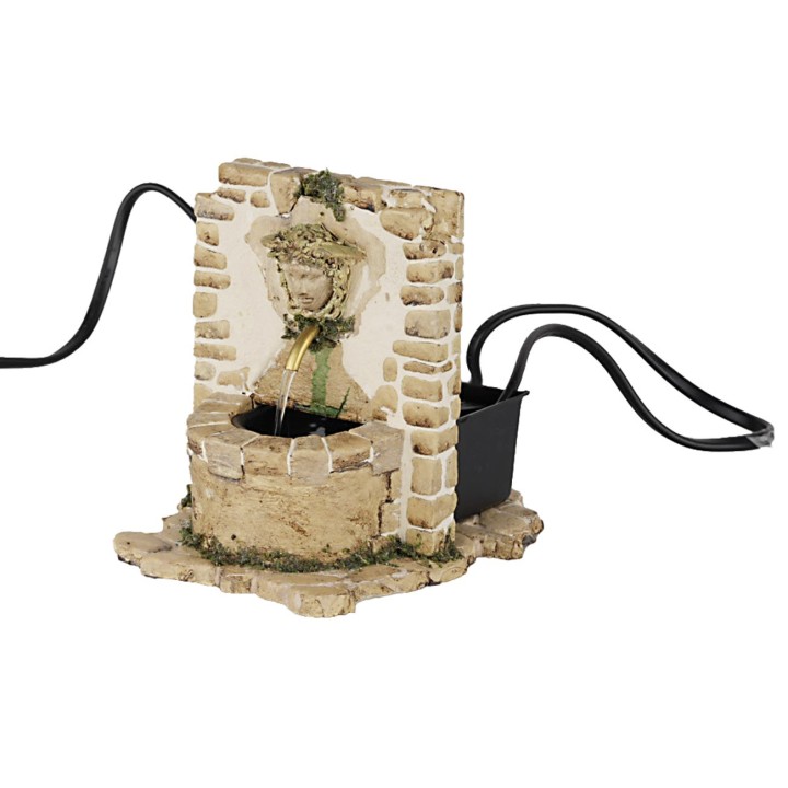 Fountain with Gargoyle head, operational, dimensions 10x12x12