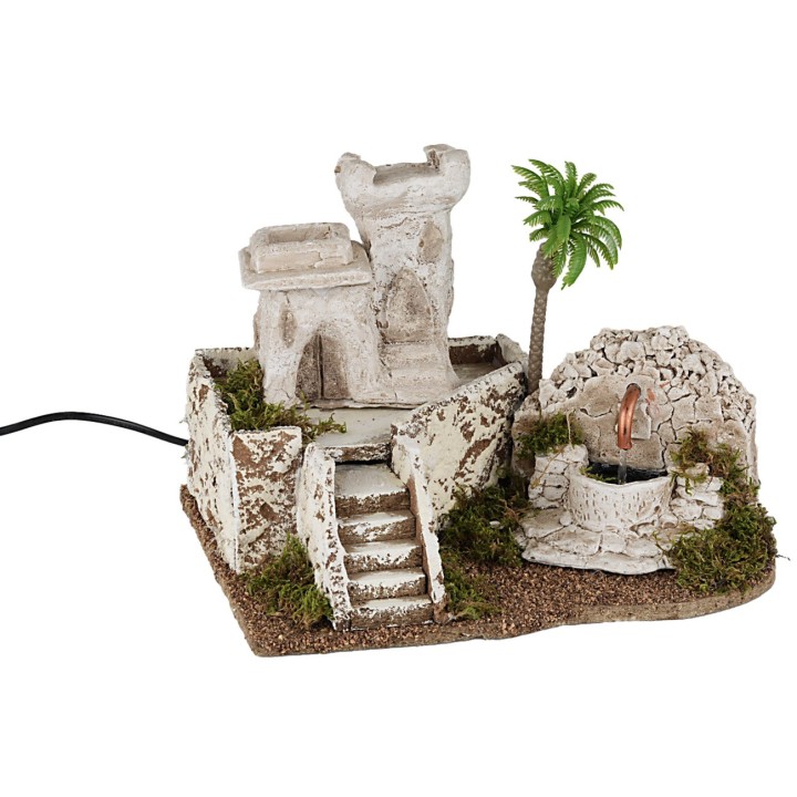 Arab house with working fountain, dimensions 29x23x21 cm (h)