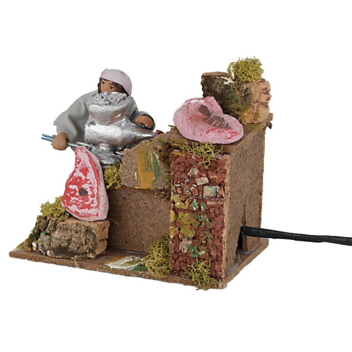 Woman stuffing sausages 10 cm in motion