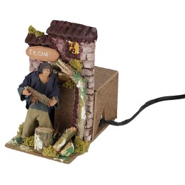 Vendedor de leña 10 cm en movimiento