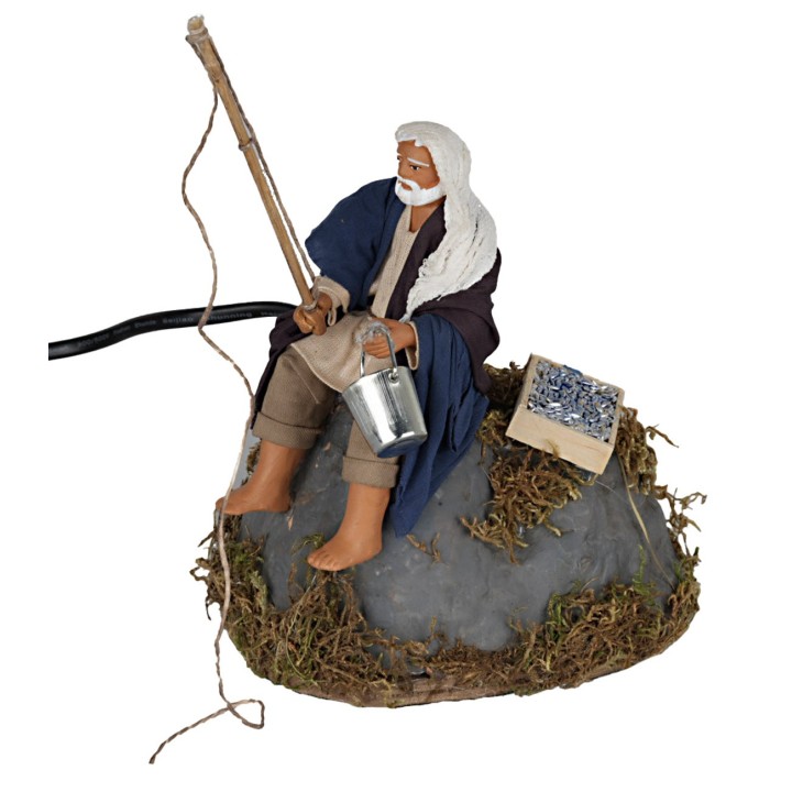 Pescador sentado 12 cm en movimiento