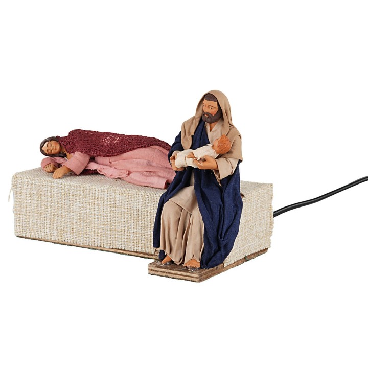 Natività serie 15 cm in movimento con Madonna che riposa