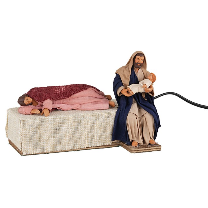 Natività serie 15 cm in movimento con Madonna che riposa