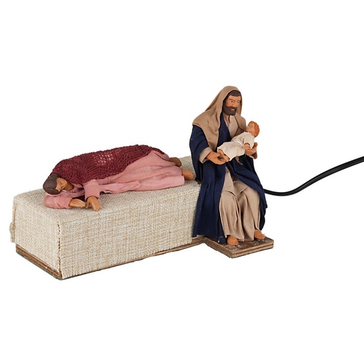 Natività serie 15 cm in movimento con Madonna che riposa