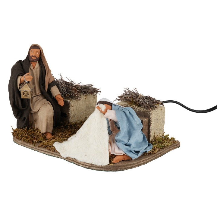Natività con Madonna sdraiata serie 15 cm in movimento