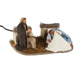 Natività con Madonna sdraiata serie 15 cm in movimento