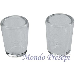 Juego de 2 vasos de vidrio mm 10x13 belén, casa de muñecas